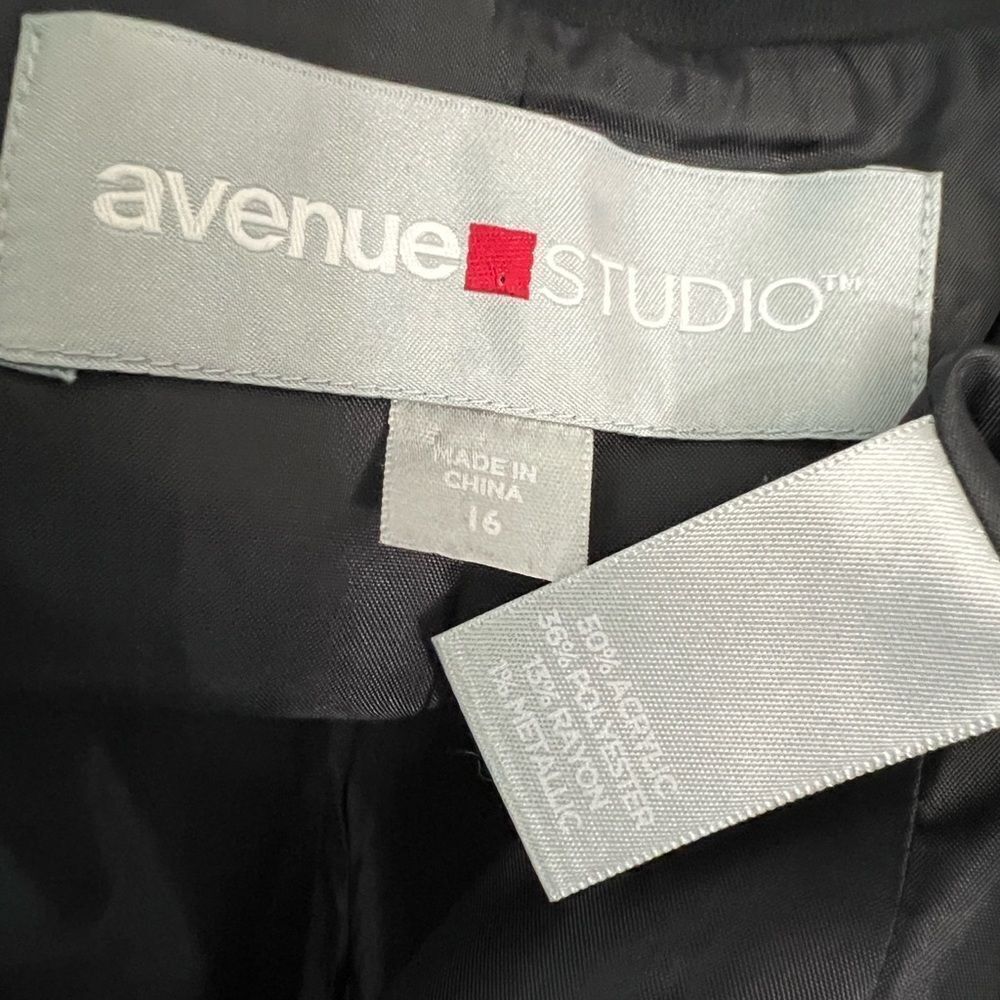 Avenue Studio blazer plus size 16 black heathered office business casual fall -1 - Picture 5 of 6